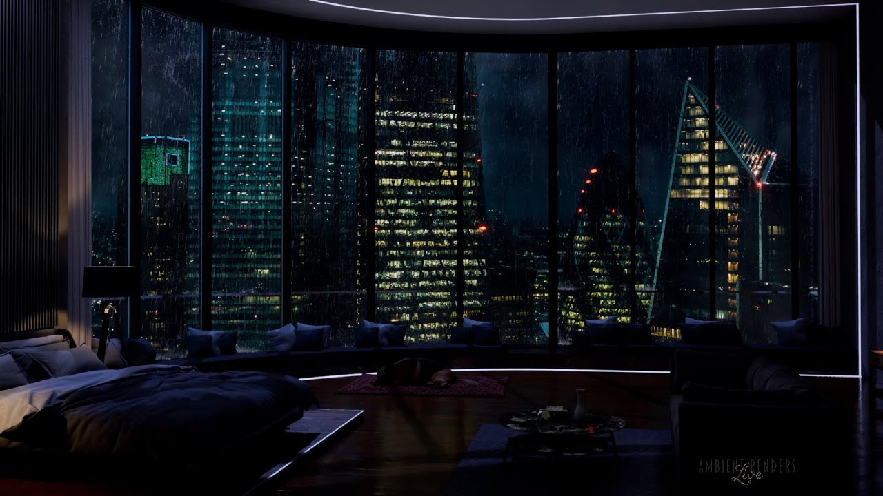 A Luxury London Apartment 24/7 : Rain On Window Sound For Sleeping