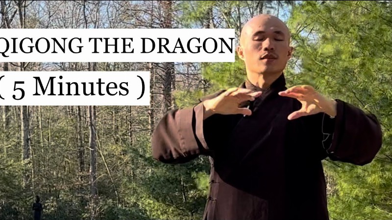 Heal Back Spine - Improve Flexibility : Qigong The Dragon ( 5 Minutes )