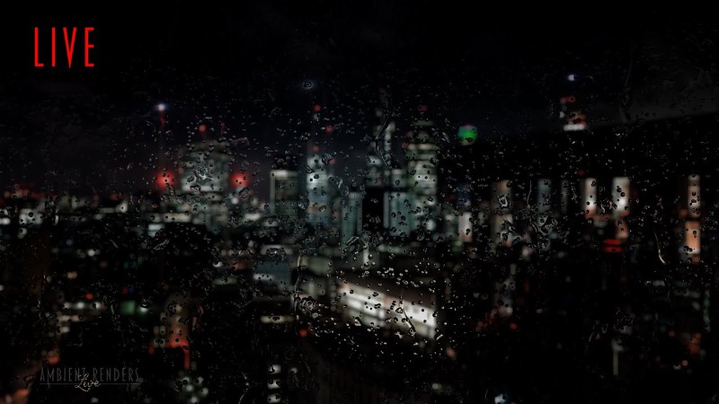 London Rain At Night 24/7 : Rain On Window Sounds : To Help You Sleep & Study : 4k