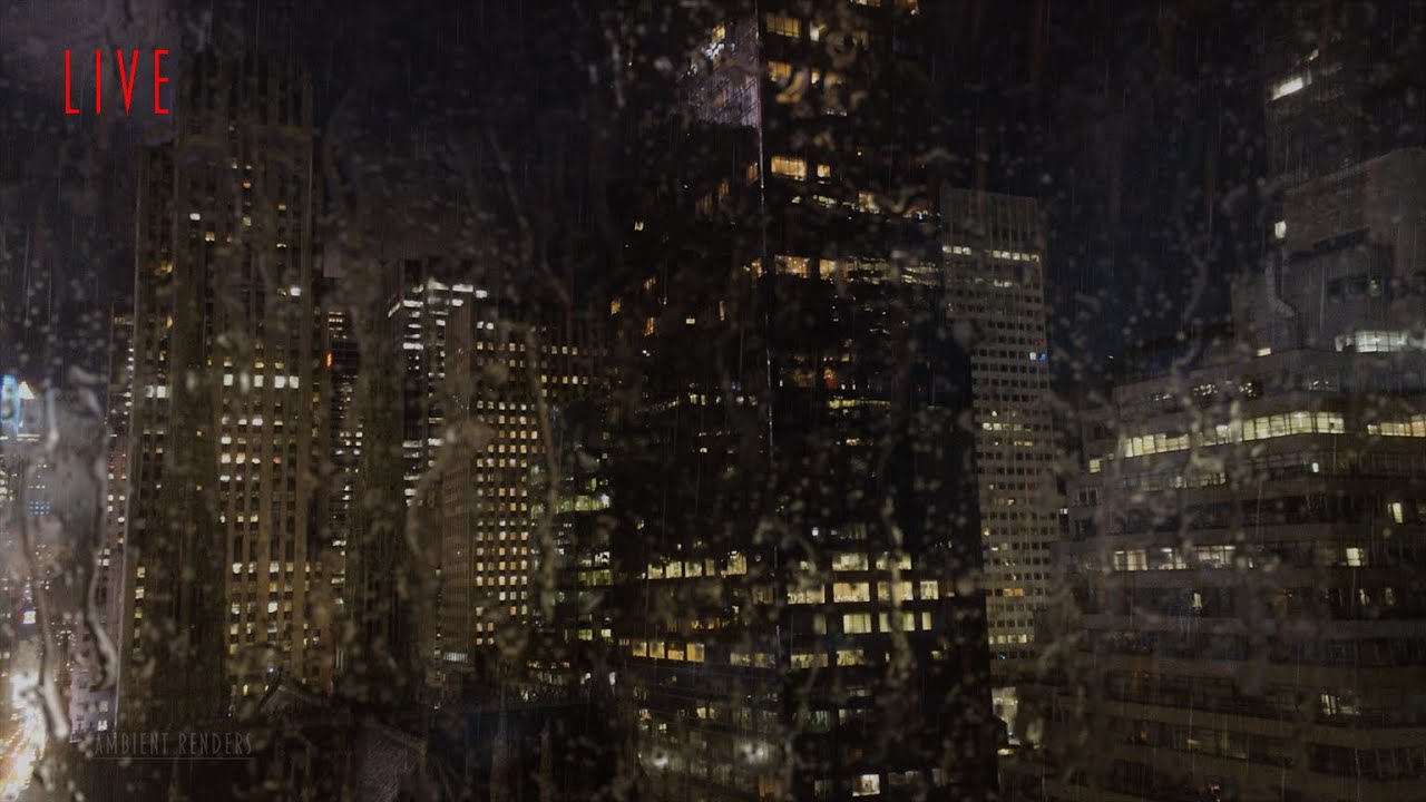 image 0 Midtown Manhattan Rain On Window : 24/7 Live : Rain Sounds For Sleeping