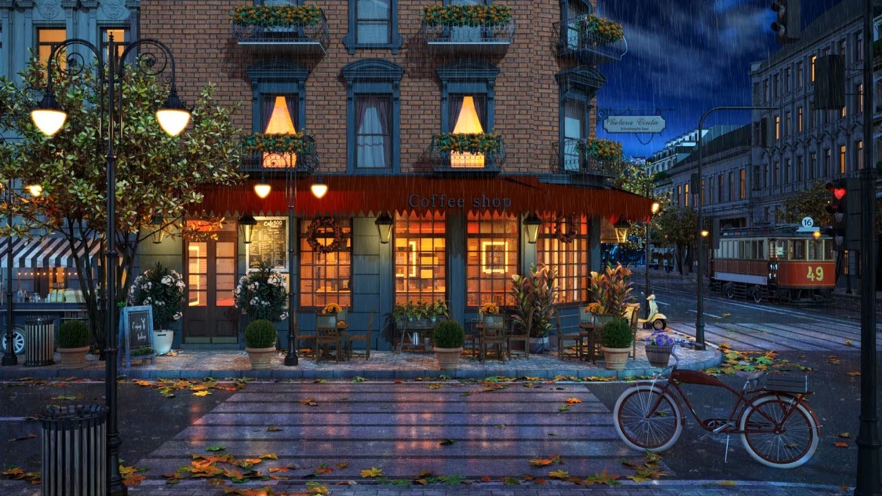 image 0 Outdoor Rainy Jazz With Relaxing Jazz Music Cozy Coffee Shop Ambience Rain Sounds - 8 Hours